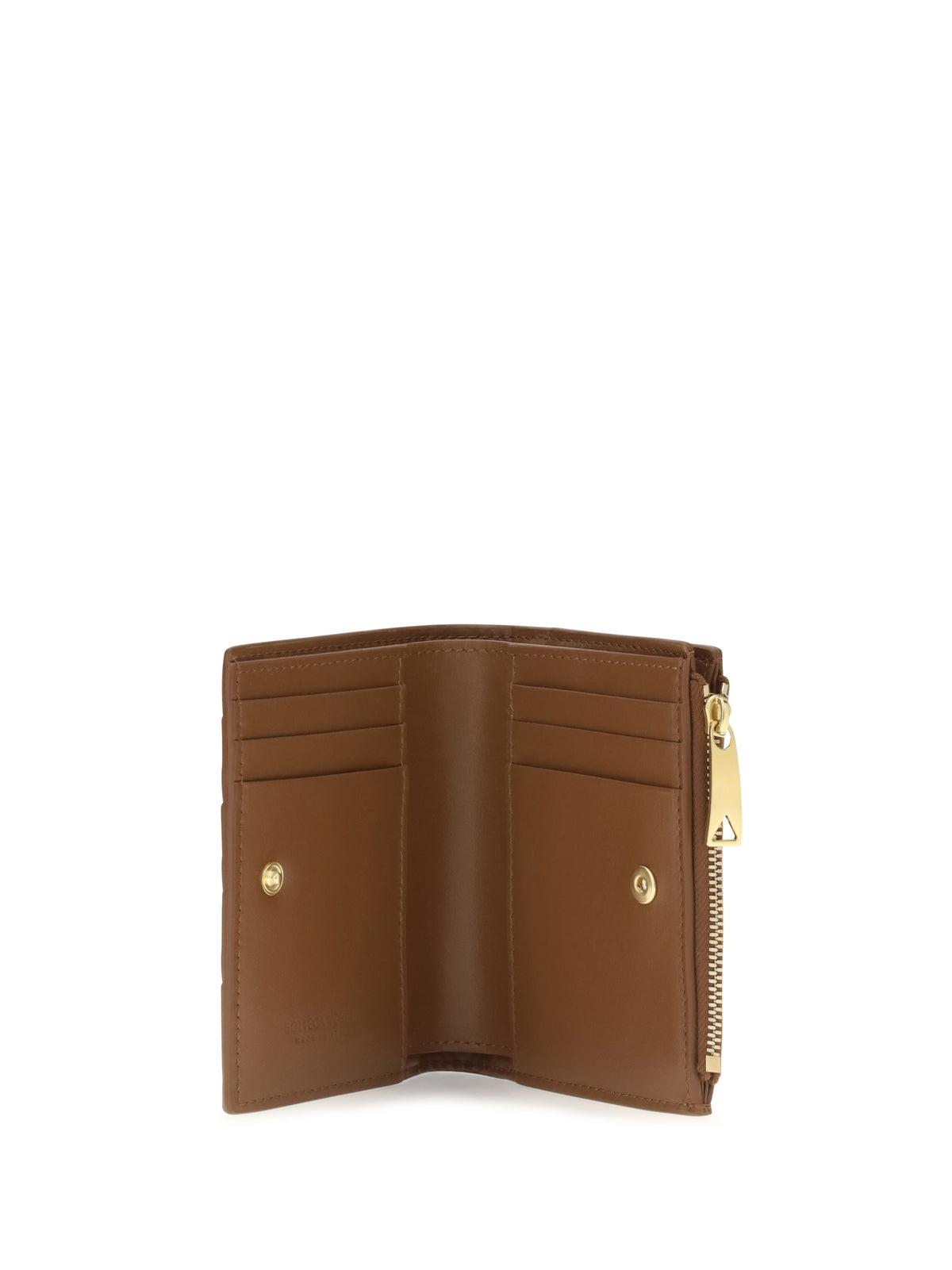 Bottega Veneta Lambskin Intrecciato Wallet - Tannin-Gold