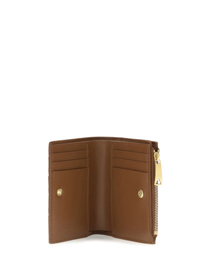 Bottega Veneta Lambskin Intrecciato Wallet - Tannin-Gold