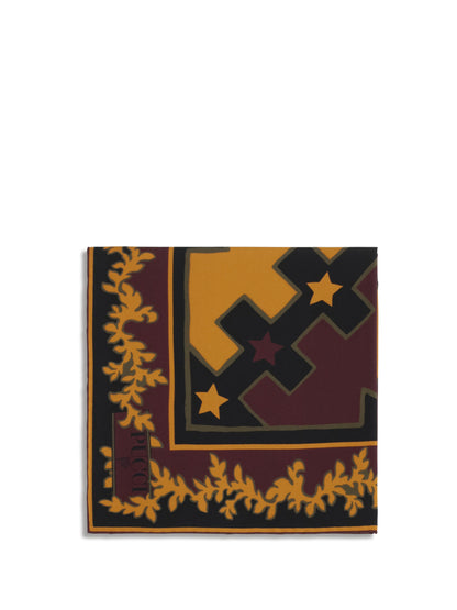 Pucci Printed Silk Twill Scarf - Burgundy Gold
