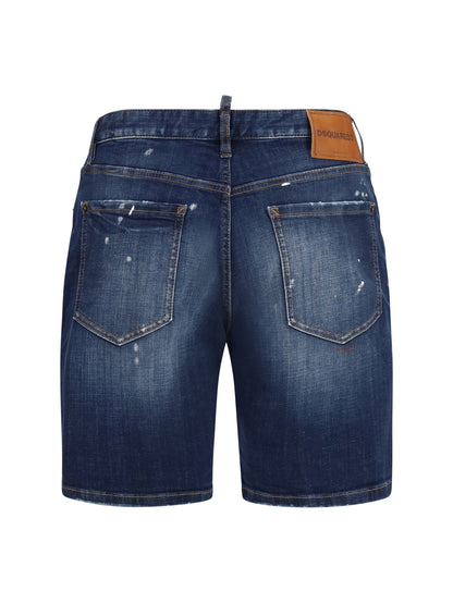 Dsquared2 Distressed Denim Shorts - Navy Blue