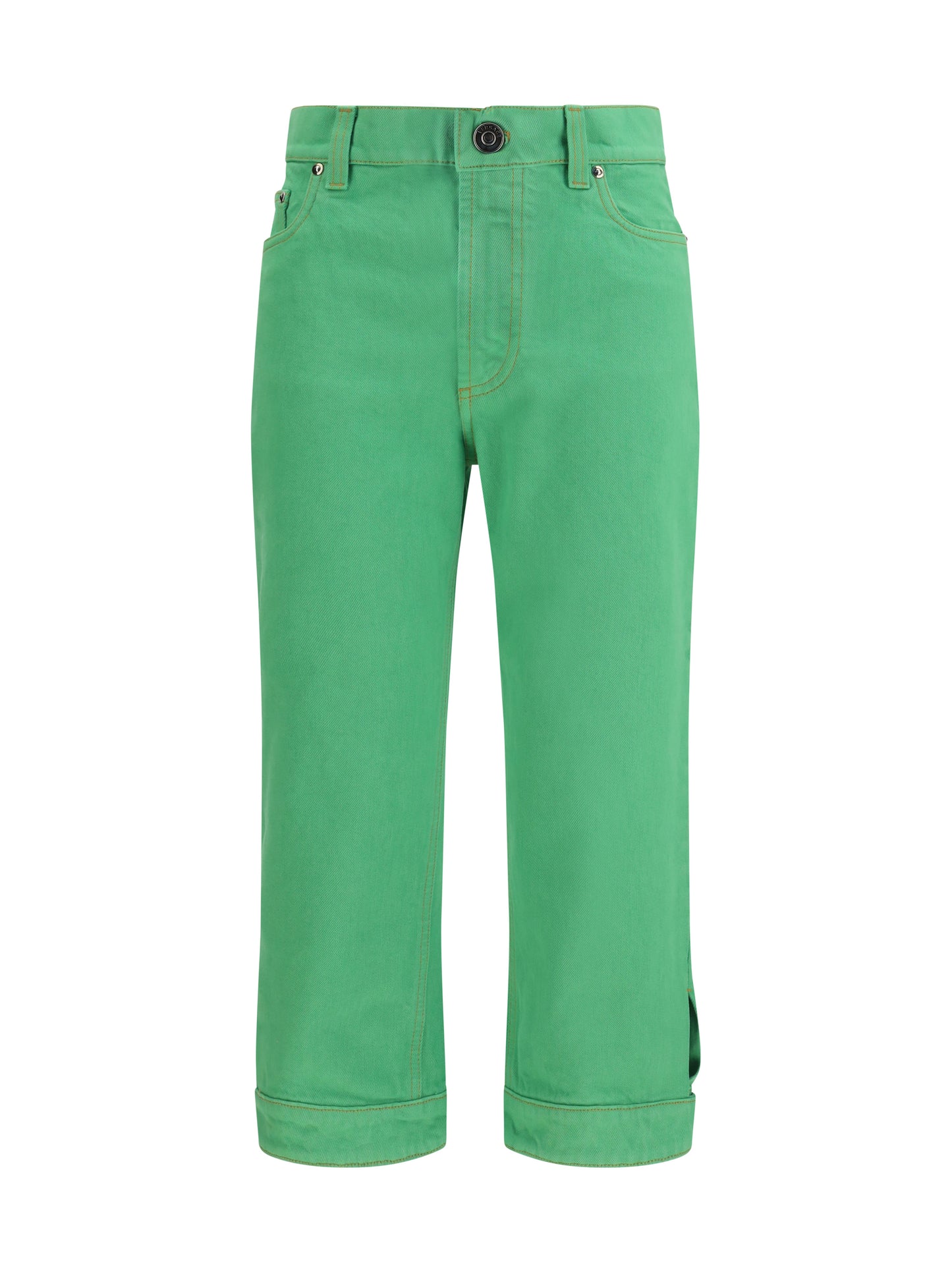 VERSACE Cropped cotton denim Jeans