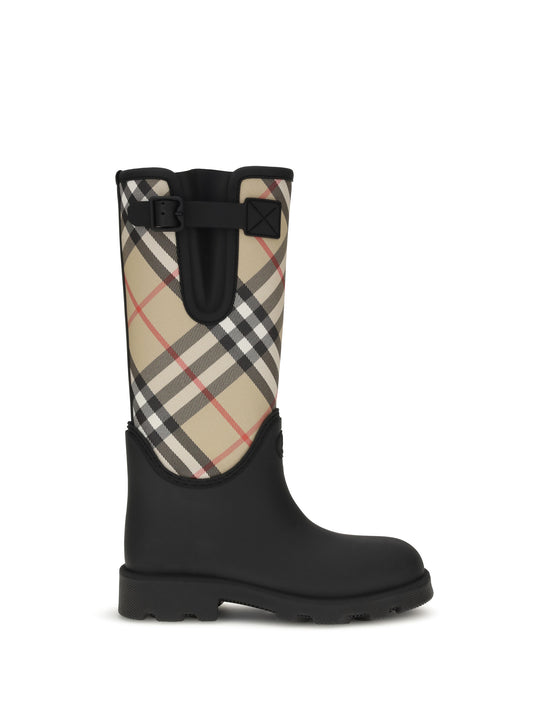Burberry Marsh Stamp Rubber High Boots - Black