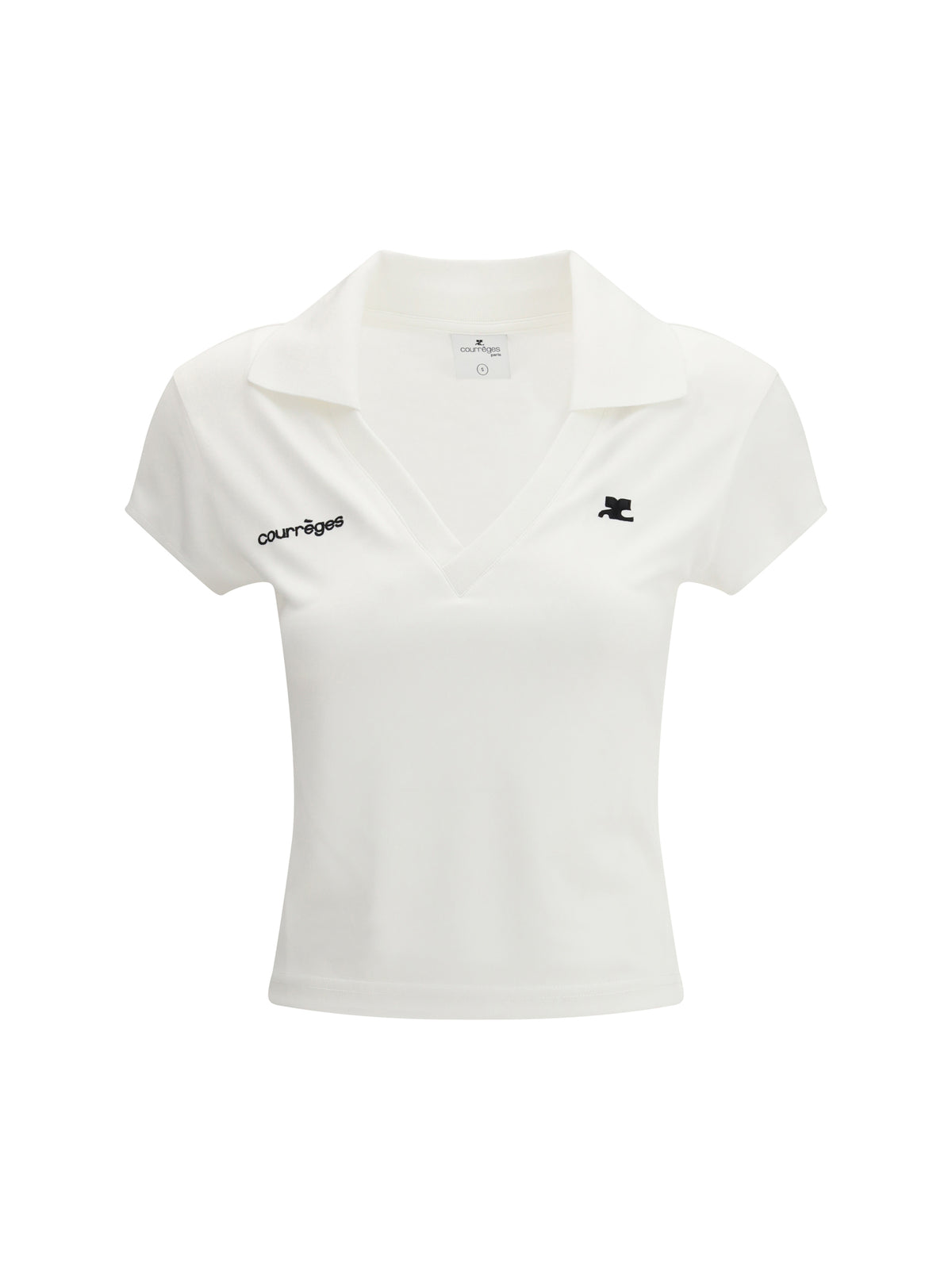 Courrèges Cotton logo Polo - Heritage White/Heritage W