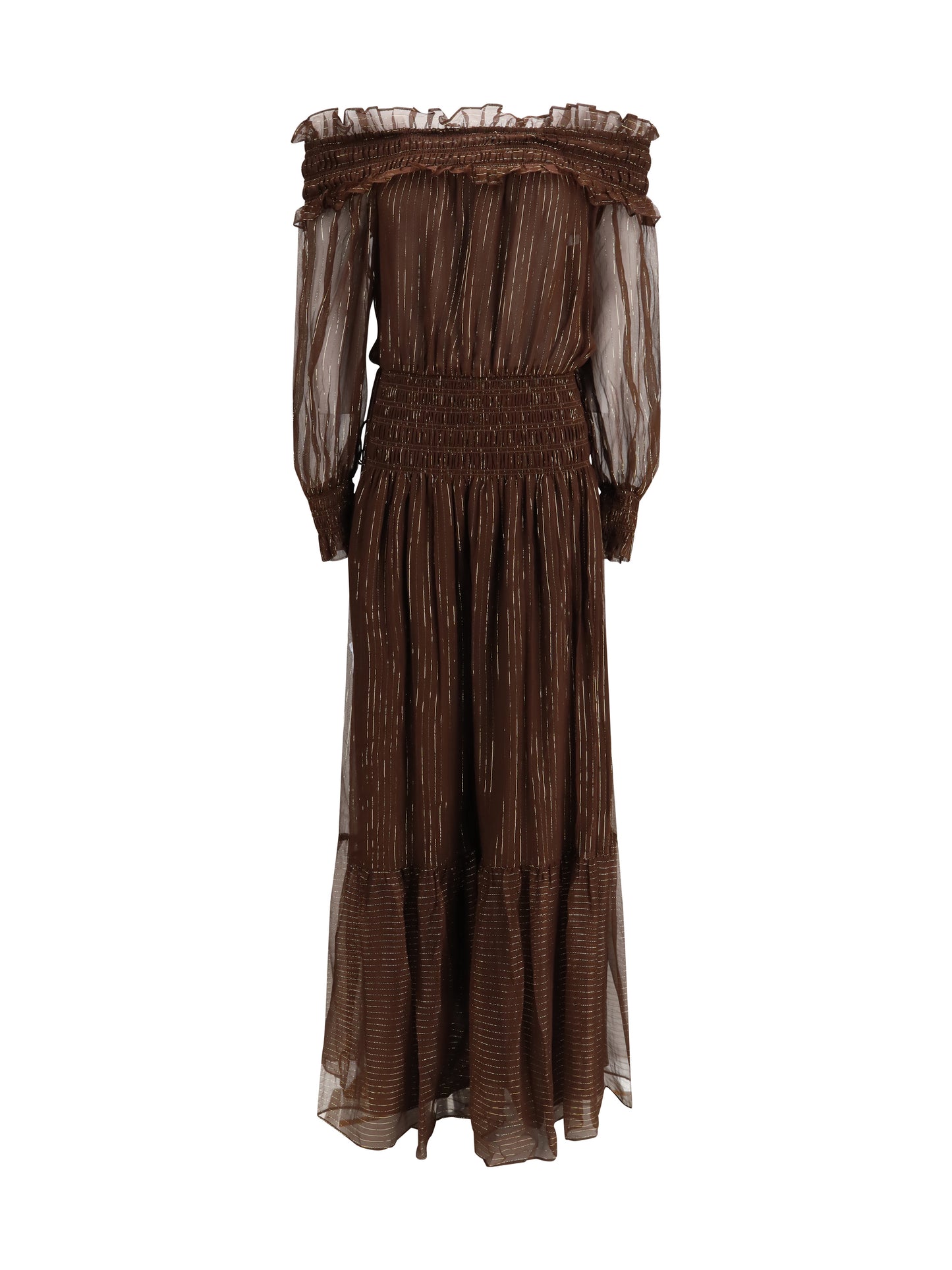 SELF-PORTRAIT Georgette off shoulder maxi Dress