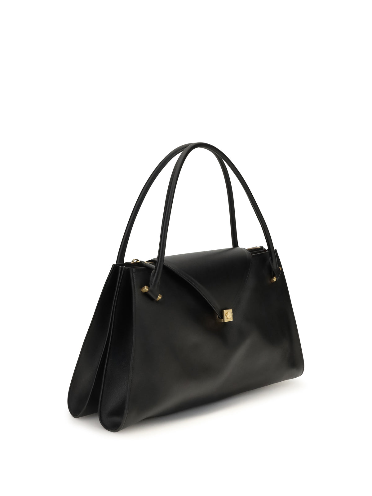 Versace Large Severine Shoulder Bag - Black/Vibrated Gold