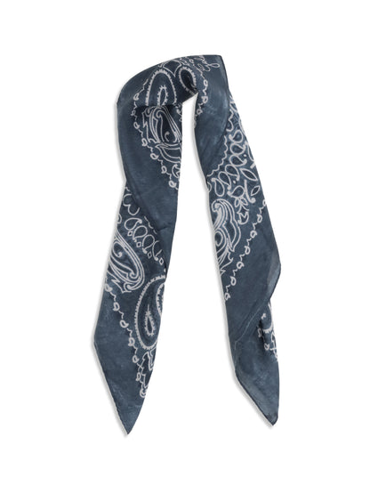 Golden Goose Golden paisley printed silk Scarf - Denim Blue