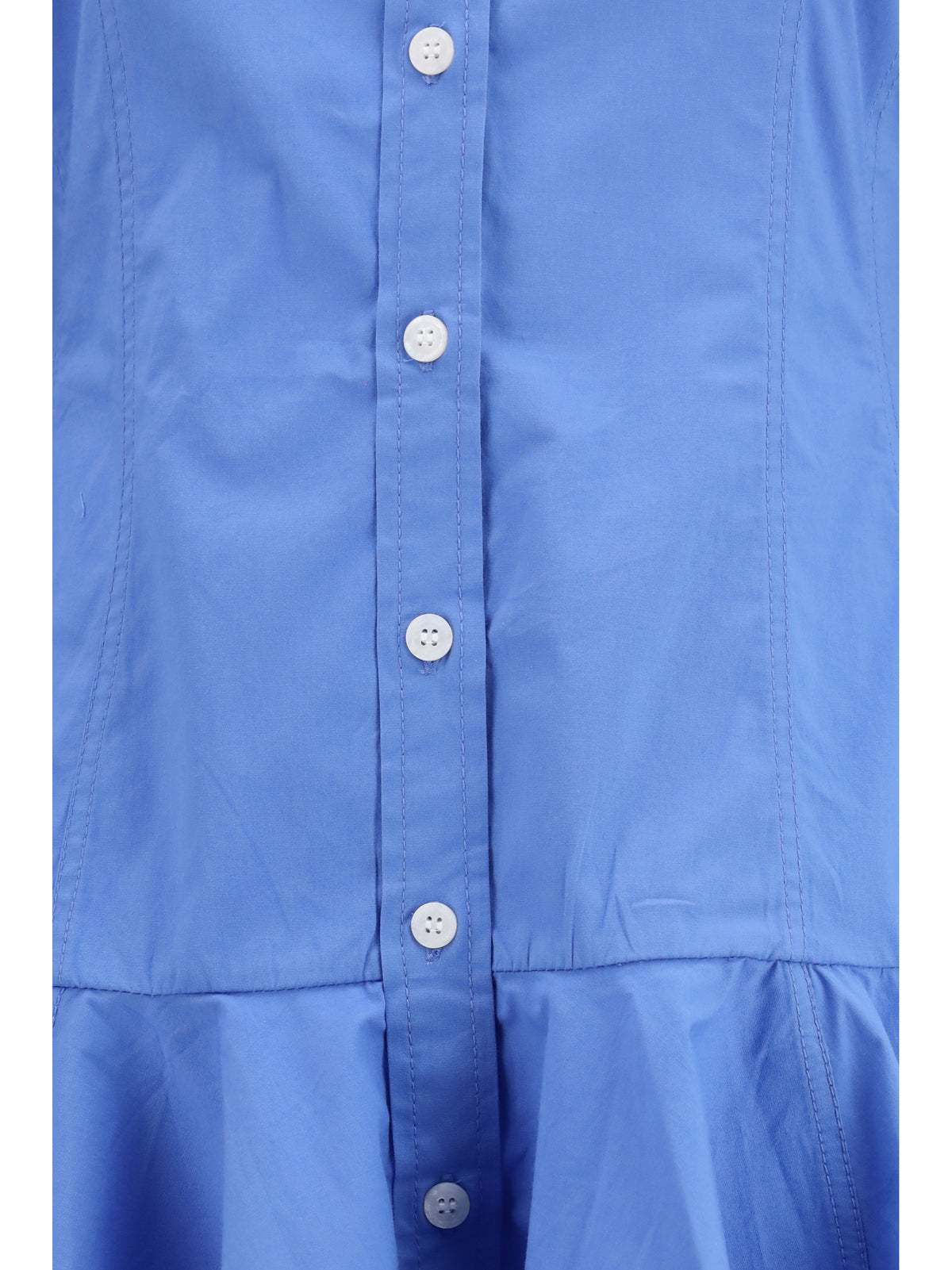 Ganni Cotton Shirt Dress with balloon skirt - Marina