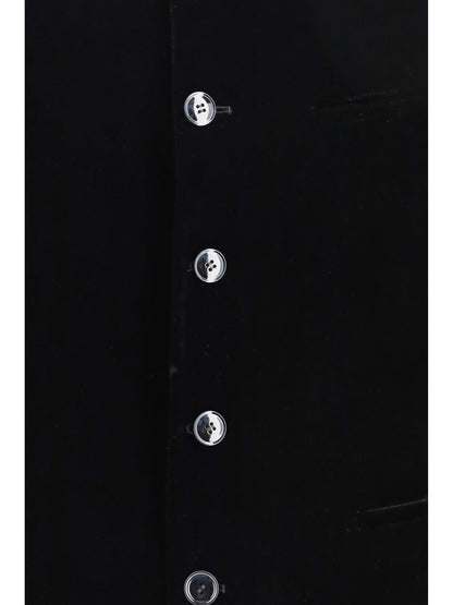 Giorgio Armani Blazer One Shot in stretch viscose and cupro velvet - Black
