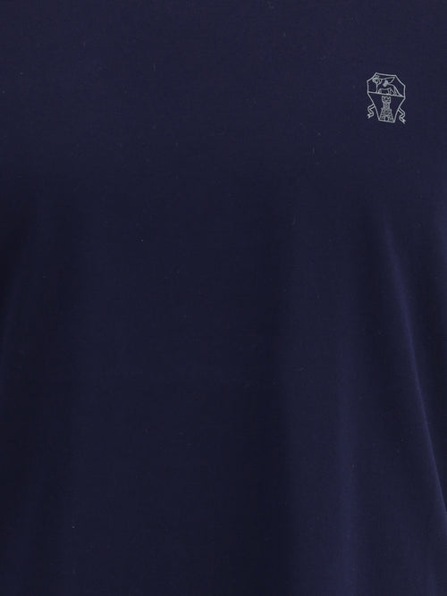 Brunello Cucinelli Logoed T-shirt - Cobalto+Grigio Medium