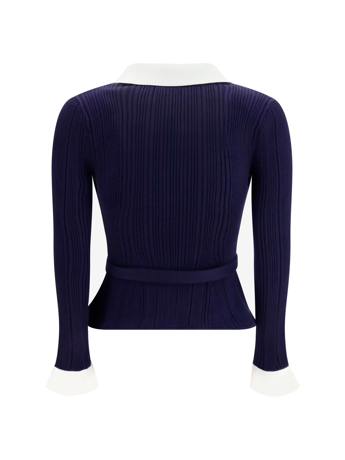 Self-Portrait Ribbed Cardigan - Navy