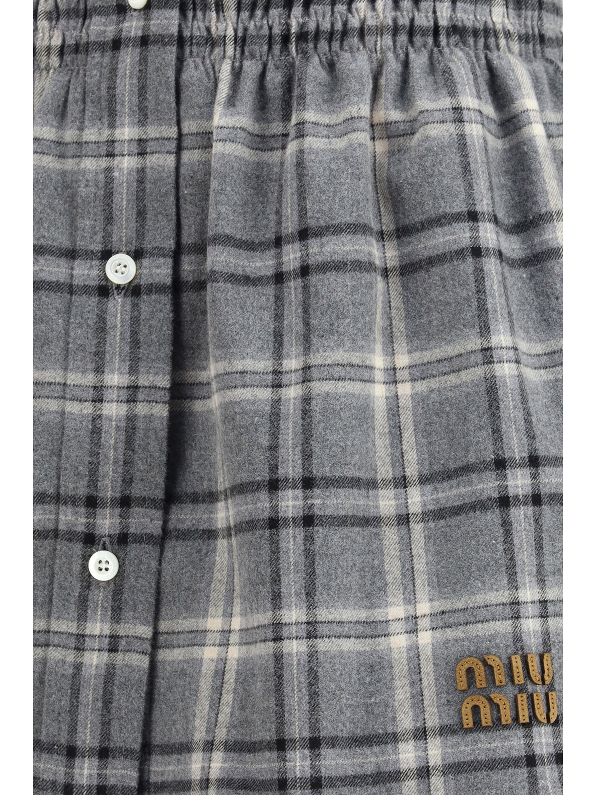 Miu Miu Check flannel Miniskirt - Ardesia