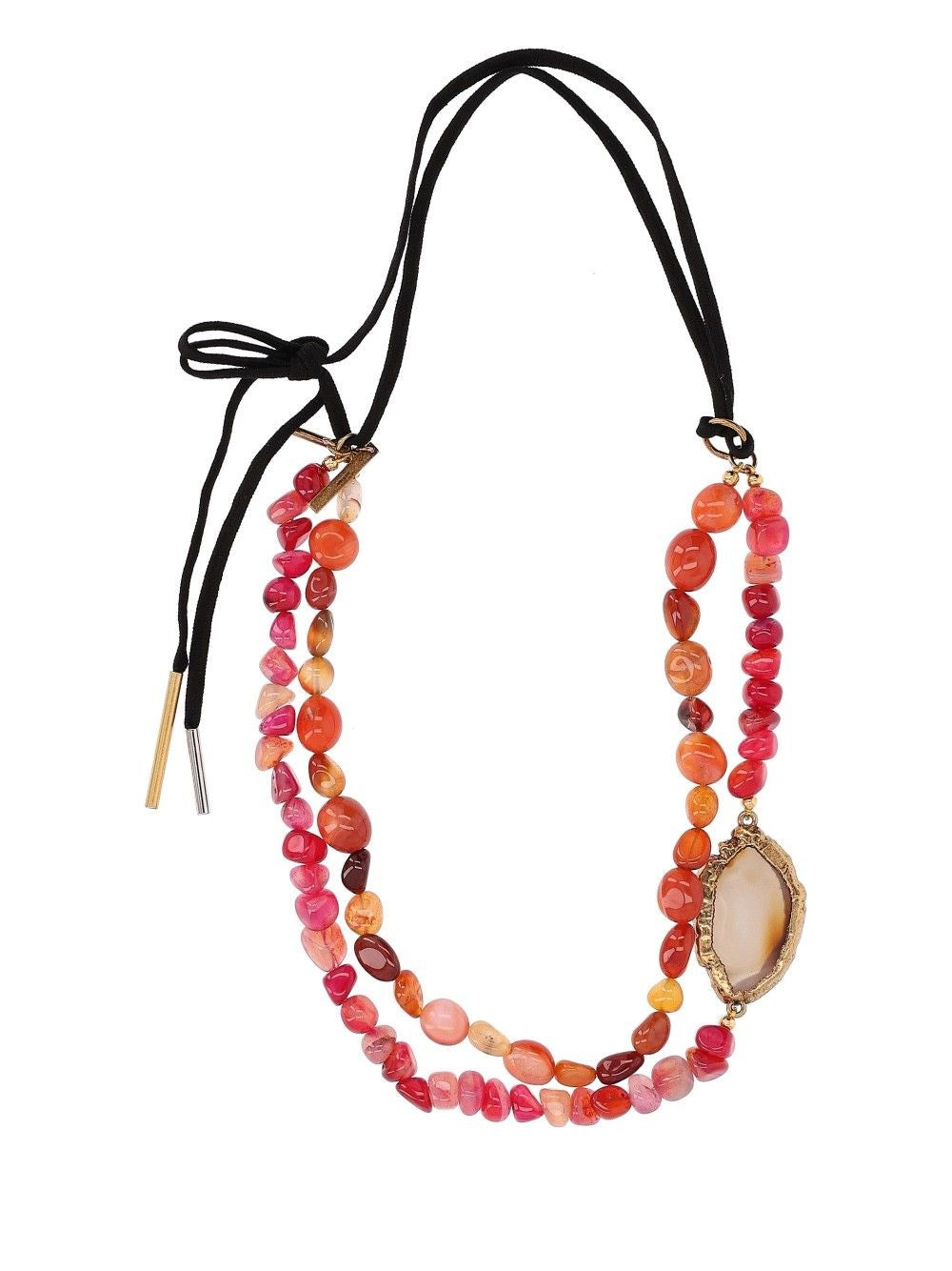 Dries Van Noten Necklace With Multiple Stones In Silver - Rose