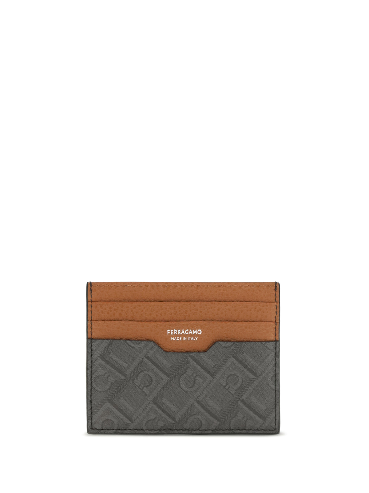 Ferragamo Monogram leather Cardholder - Grey Patterned Dark
