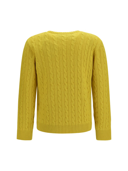 Valentino VLogo cable-knit cashmere Sweater - Yellow