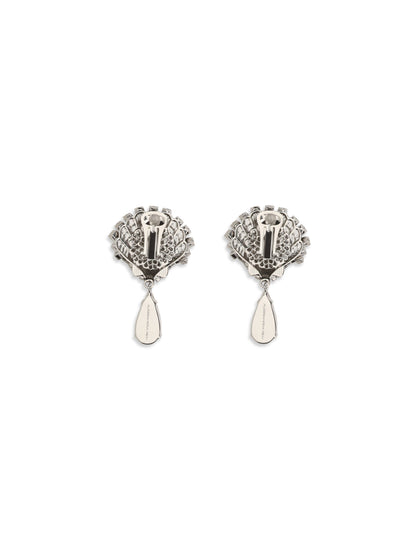 Alessandra Rich Crystal drop Earrings - Cry Silver