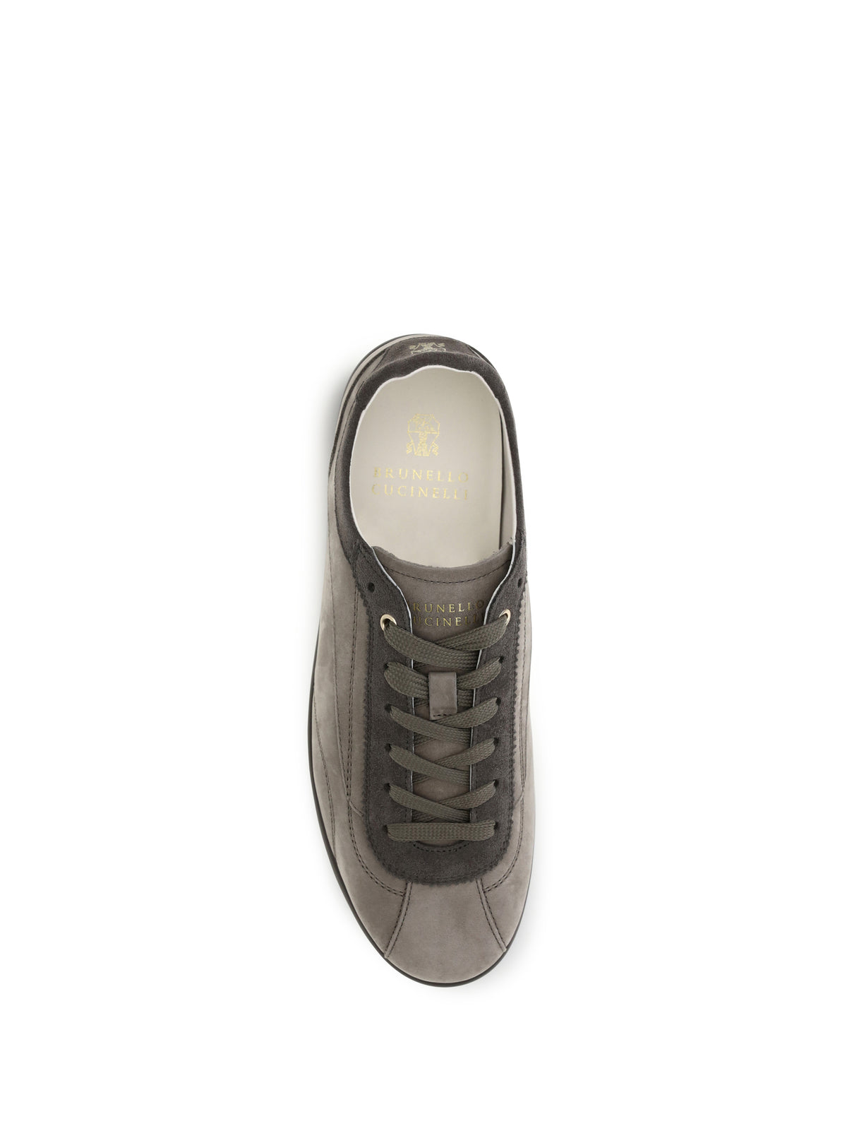 Brunello Cucinelli Nubuck and suede Sneakers with Slim sole - Stone+Antracite