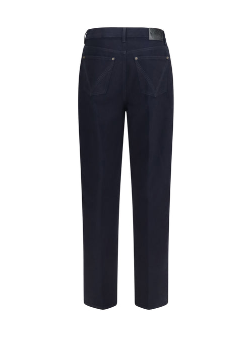 Bottega Veneta Wide-leg Jeans with Intrecciato patch - Dark Indigo