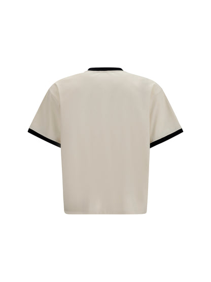 Versace Cotton Jersey T-shirt With Poplin Balloo - Dirty White