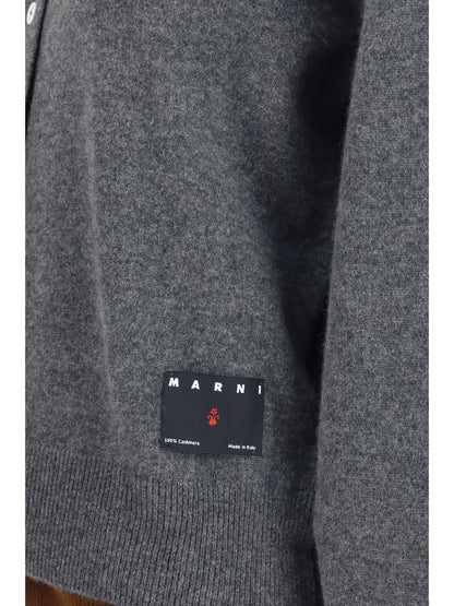 Marni Layered effect cashmere Cardigan - Graphite