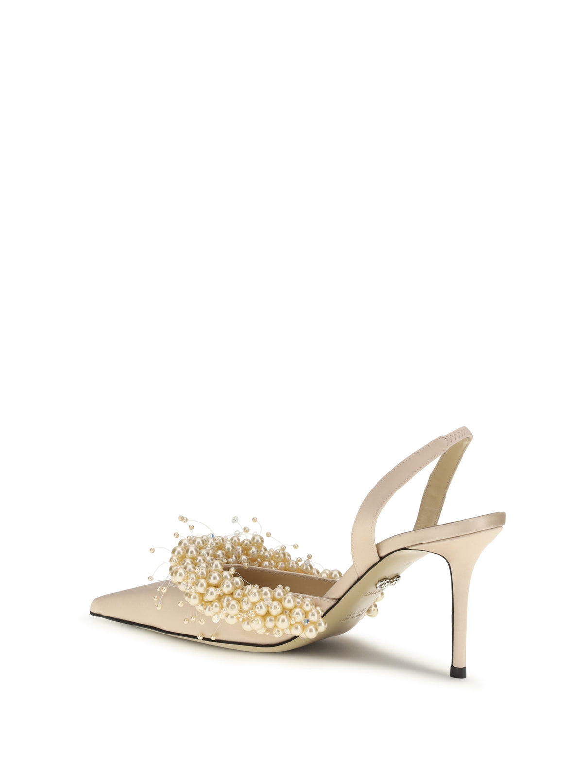 Mach & Mach Slingback Pumps with pearls - Golden