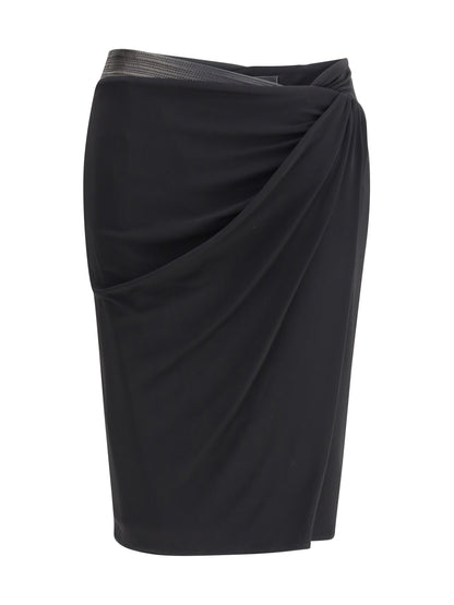 VERSACE Draped jersey Skirt
