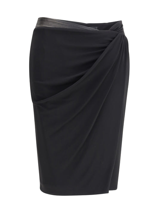 VERSACE Draped jersey Skirt