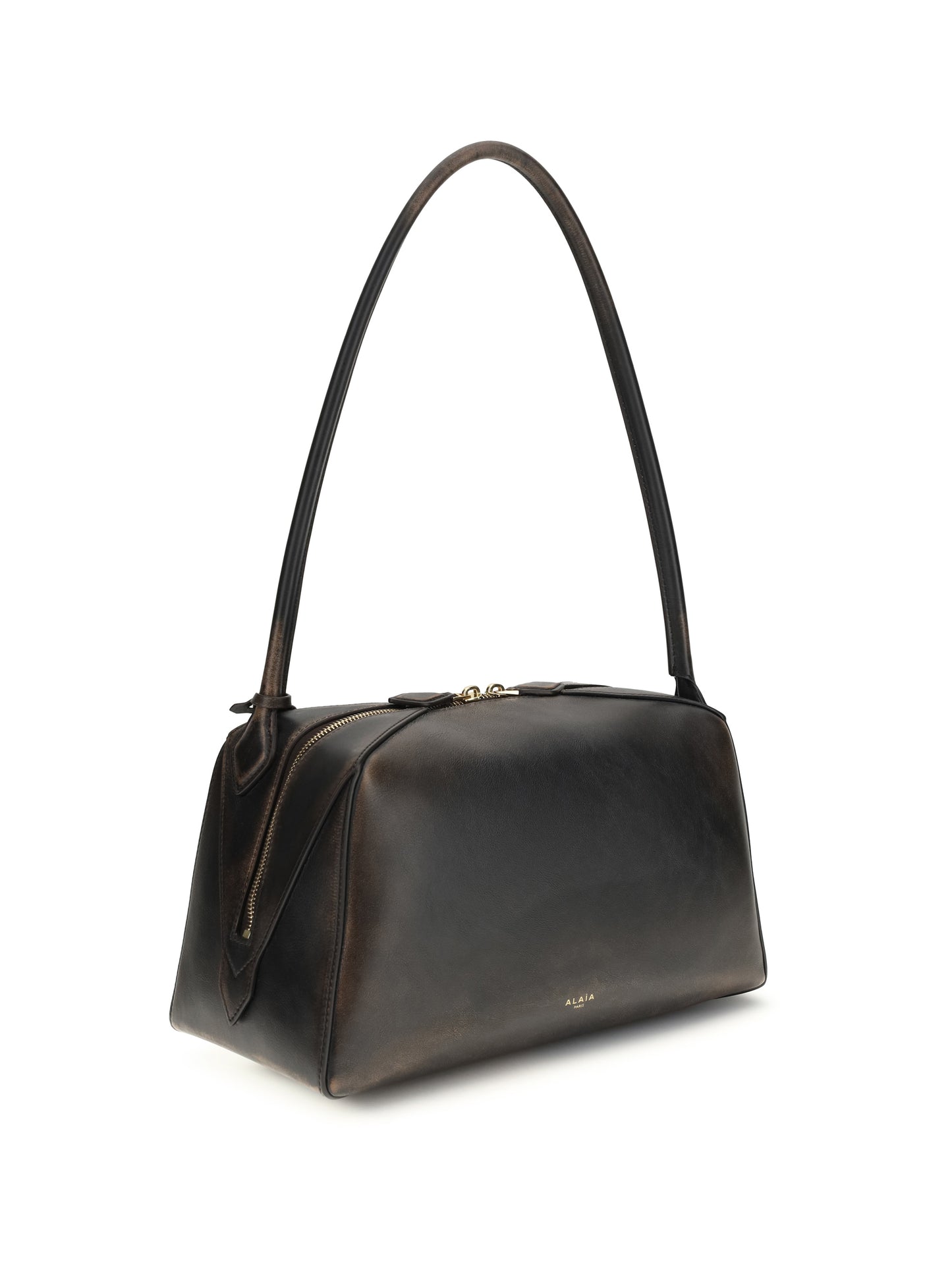 ALAÏA Le Bouledogue Shoulder Bag in aged leather