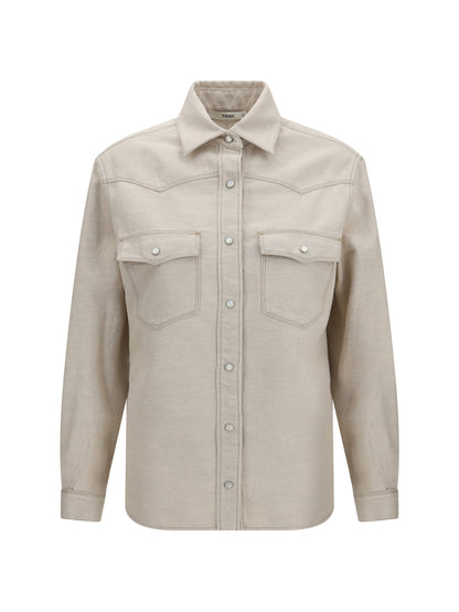 Fendi Selleria denim Western Shirt - Ivory