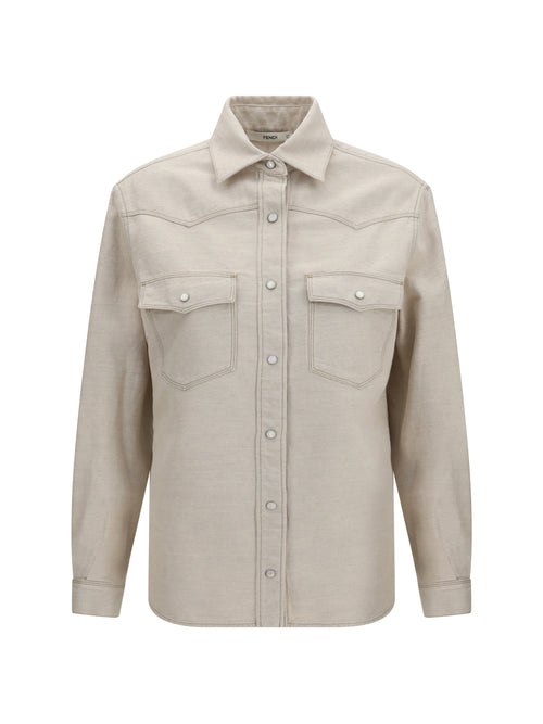 Fendi Selleria denim Western Shirt - Ivory