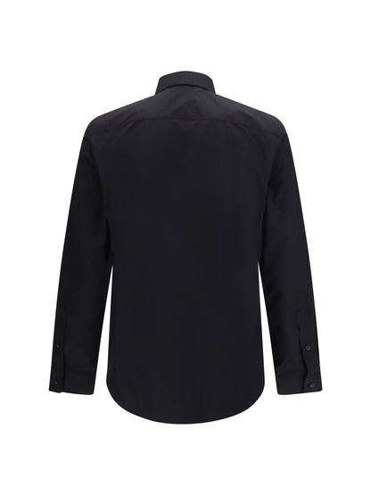 Burberry Cotton Shirt with Check trims - Black
