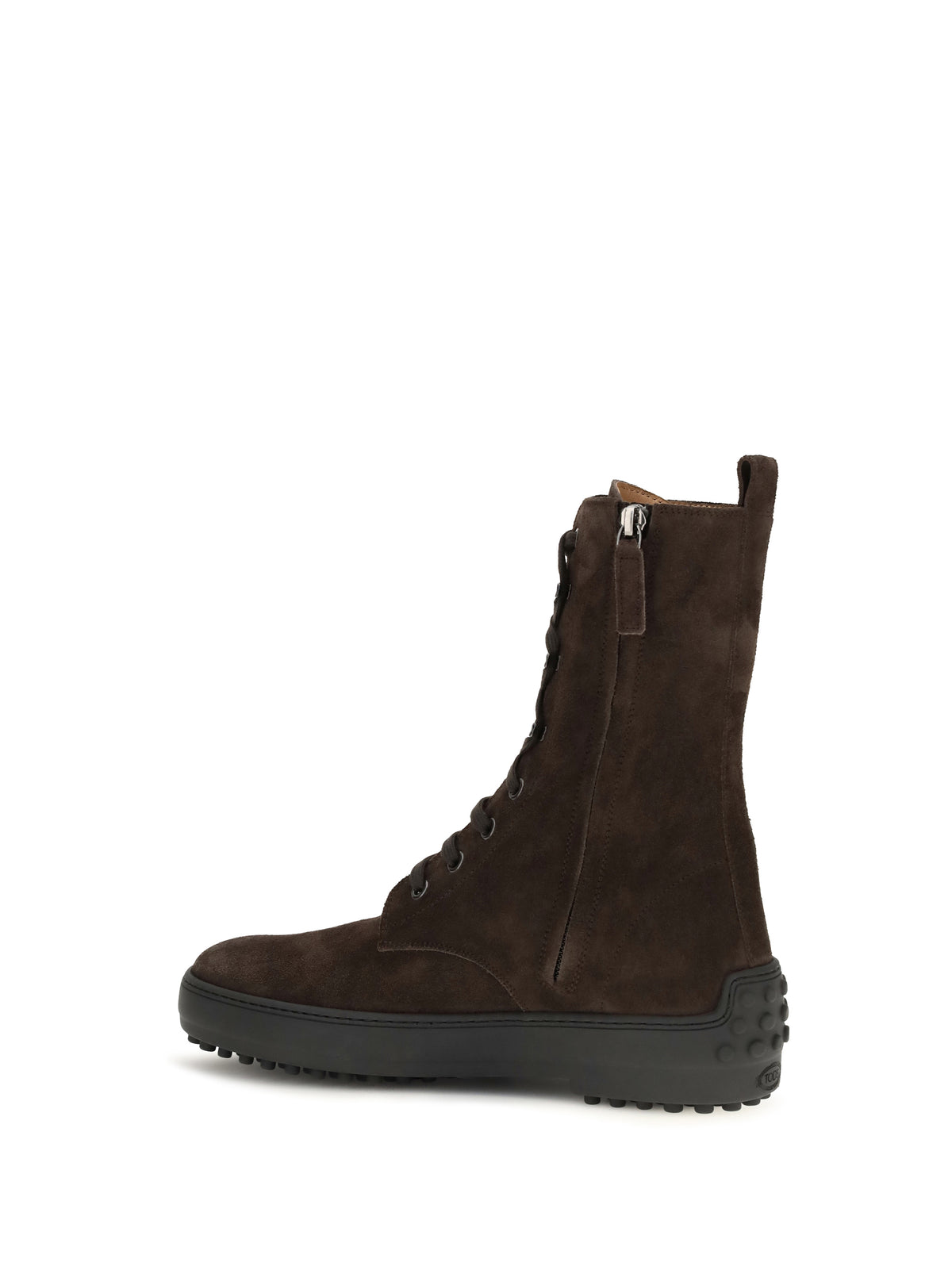 Tod'S Winter Gommino suede leather lace-up ankle Boots - Palissandro