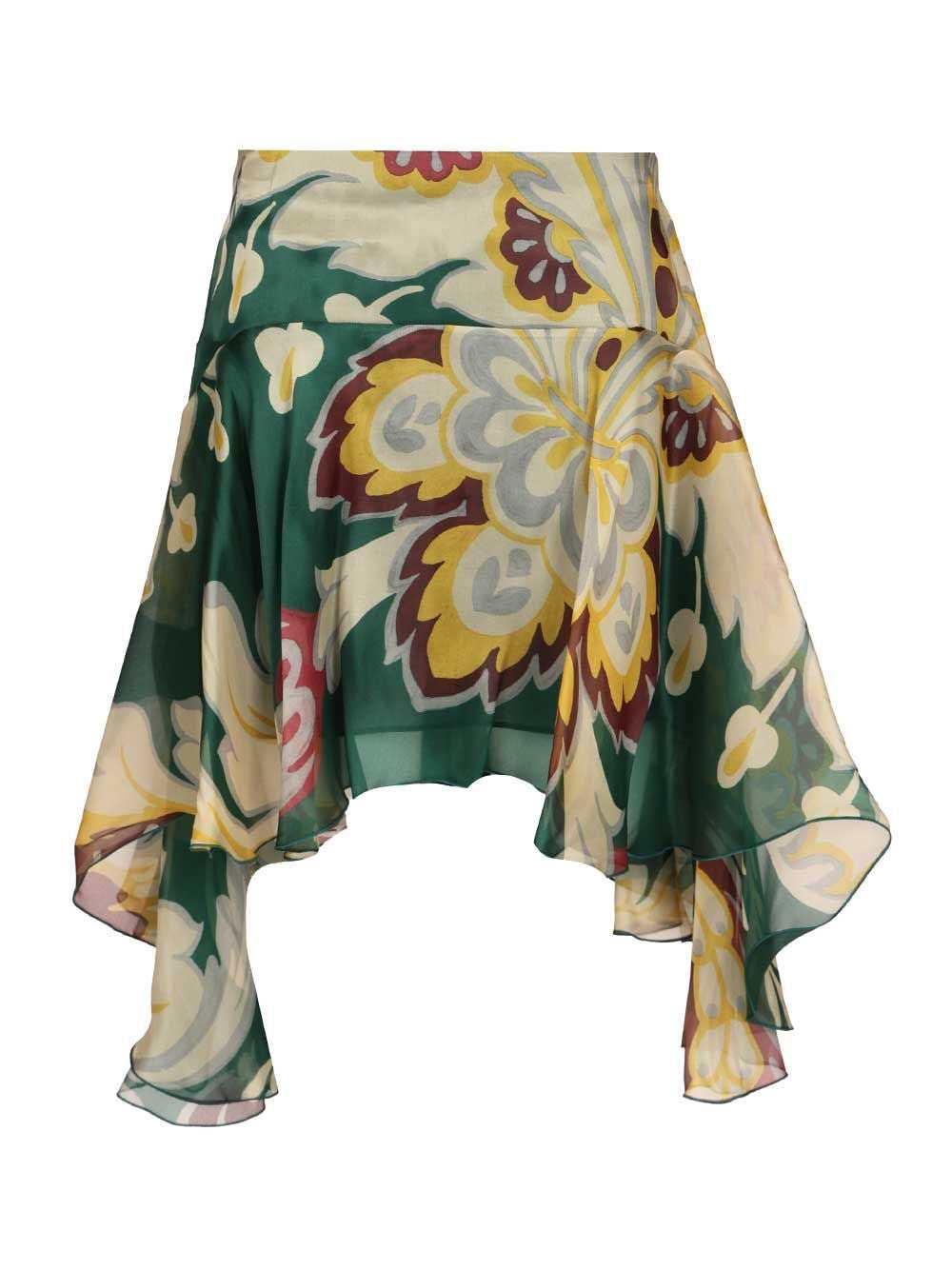 Etro Asymmetric Midi Skirt - White