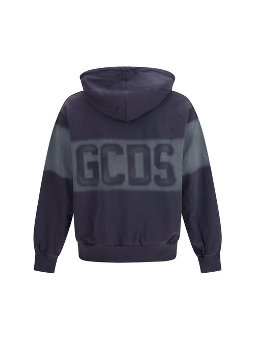 GCDS Spray Logo Hooded Sweatshirt - Meteorite/Grey