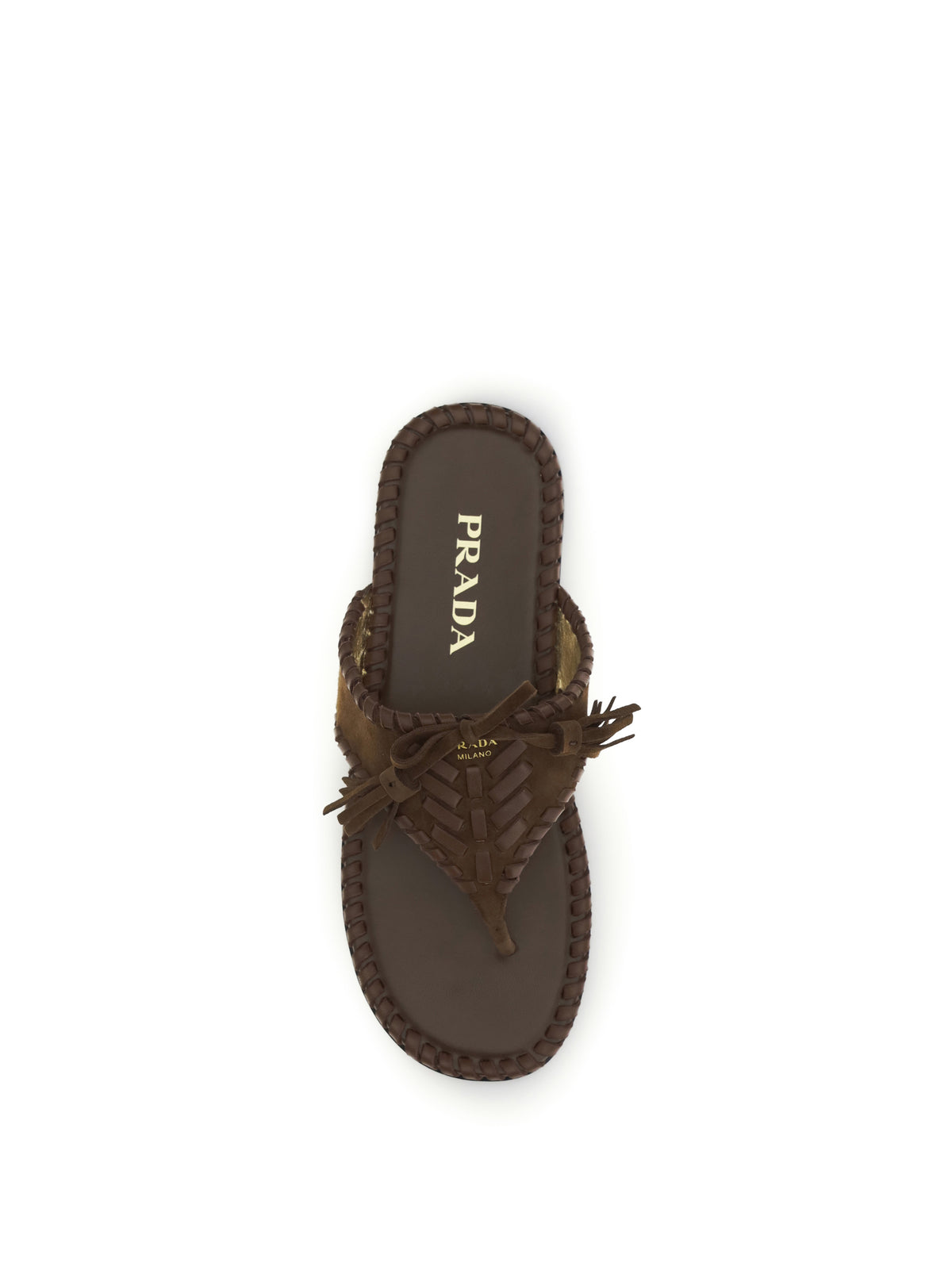 Prada Thong Sandals with tassels - Cacao