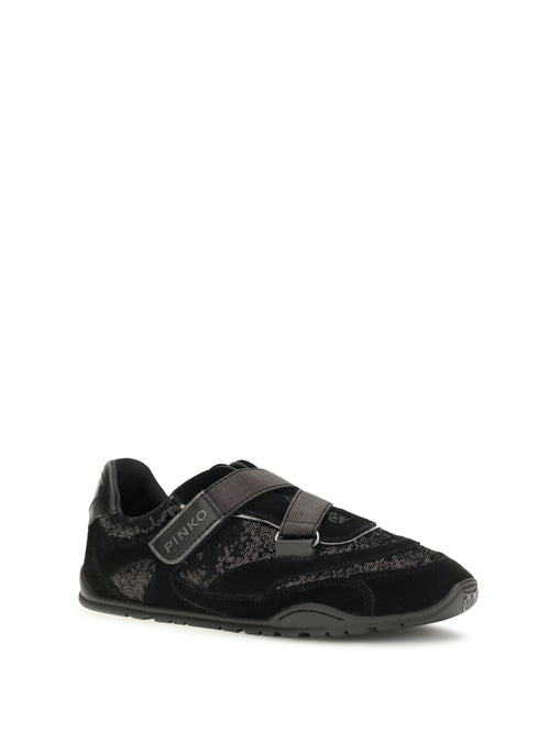 Pinko Yulia suede Sneakers with sequins - Black