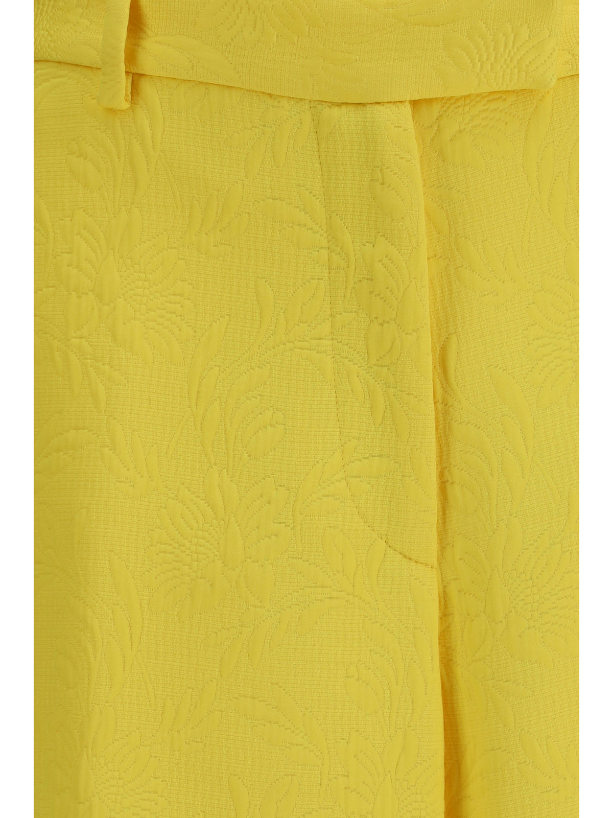 Dries Van Noten Wide-leg Pants with all-over jacquard pattern - Yellow