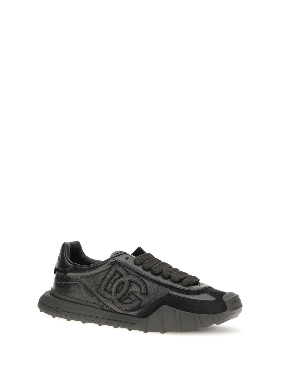 Dolce & Gabbana Athletic fabric and leather Sneakers - Black/Black