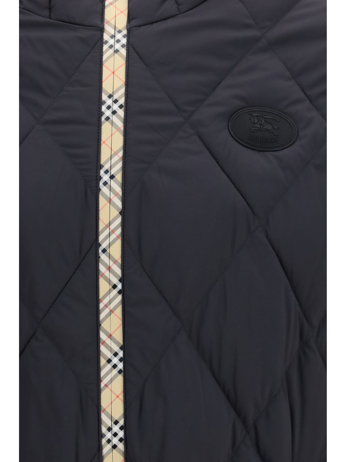 Burberry Doversgreen nylon Down Jacket with Check stitching - Black