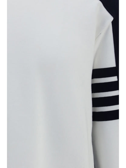 Thom Browne Colorblock Crewneck Sweatshirt with 4-bar detail - White /Navy