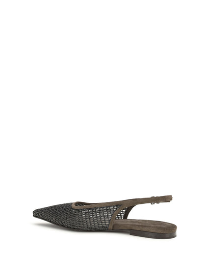 BRUNELLO CUCINELLI Pointed slingback Ballerinas