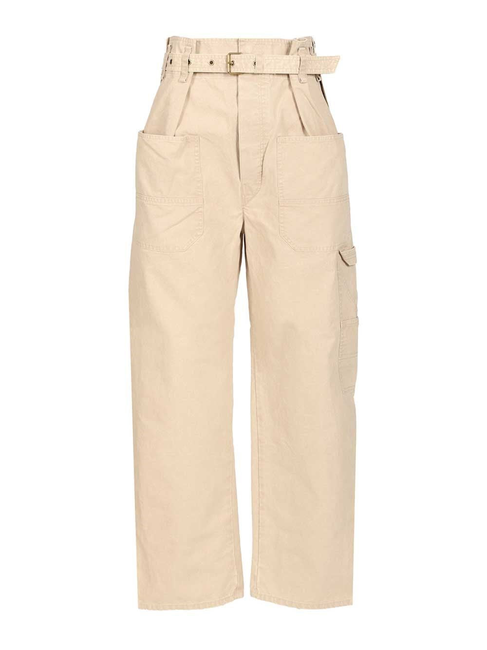 Marant Etoile "Mathilda" Workwear Trousers - Beige
