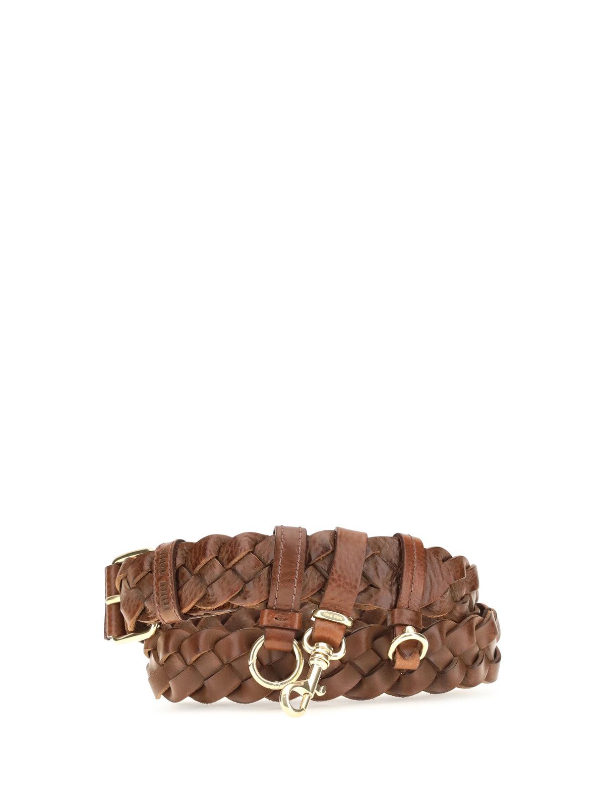 Miu Miu Woven leather Belt - Tobacco