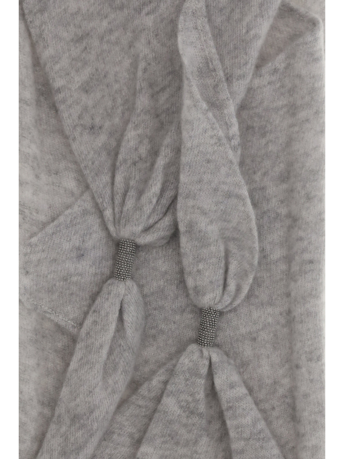 Brunello Cucinelli Cashmere Scarf with monile details - Grey Chiaro+Rutenio