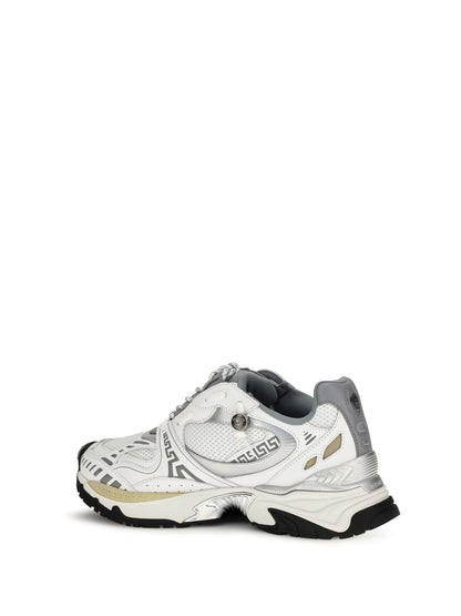 Versace Icaro Sneakers in fabric, mesh and leather - 6ed9k-White+Silver+Concrete-Palladium '82
