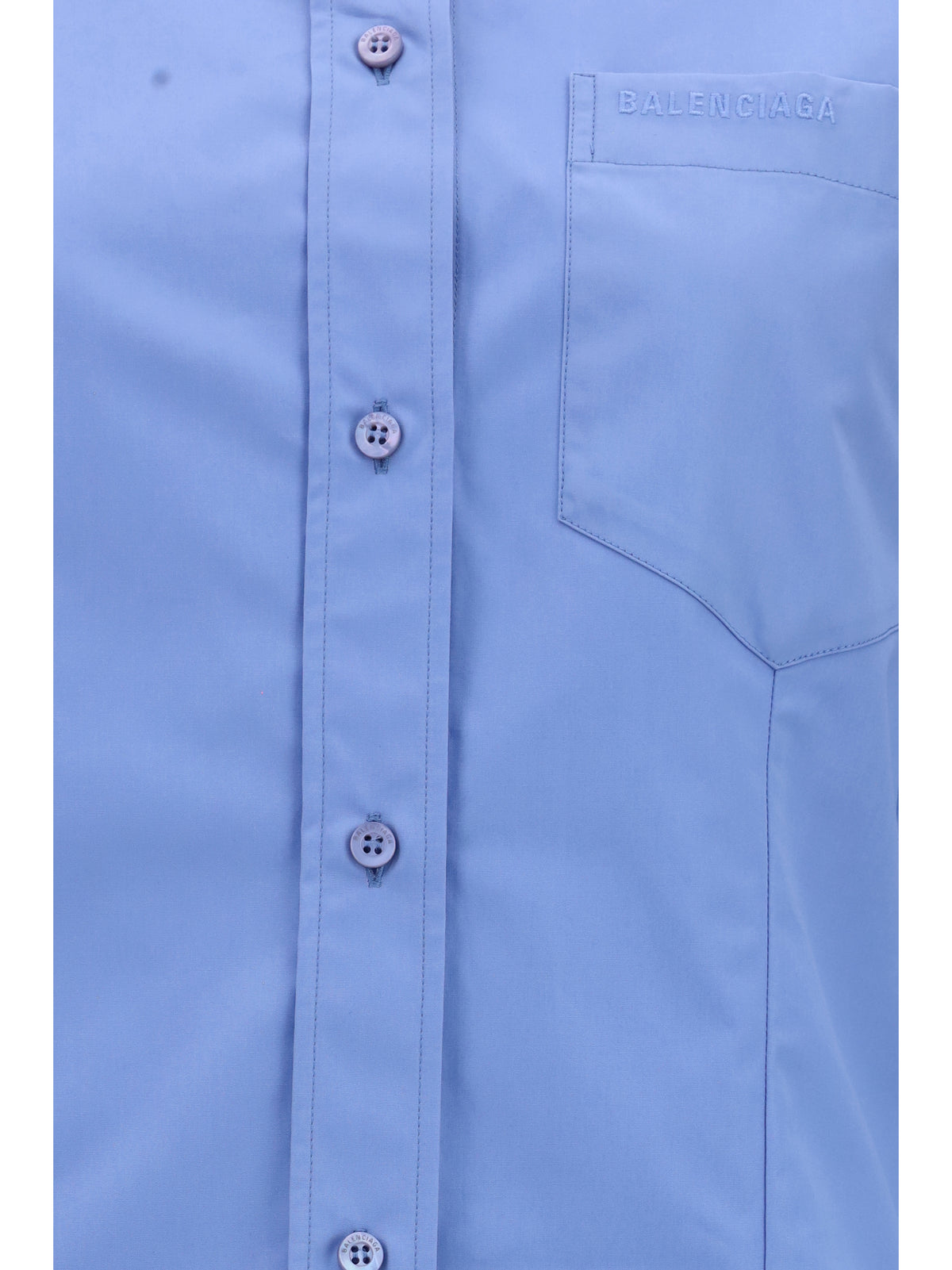 Balenciaga Asymmetric long-sleeve Shirt - Light Blue