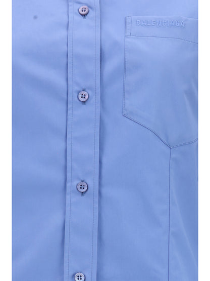 Balenciaga Asymmetric long-sleeve Shirt - Light Blue