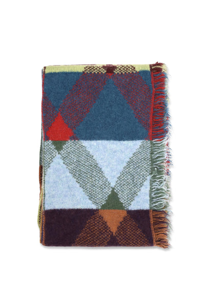 Dries Van Noten Mixed print fringed Scarf - Light Blue