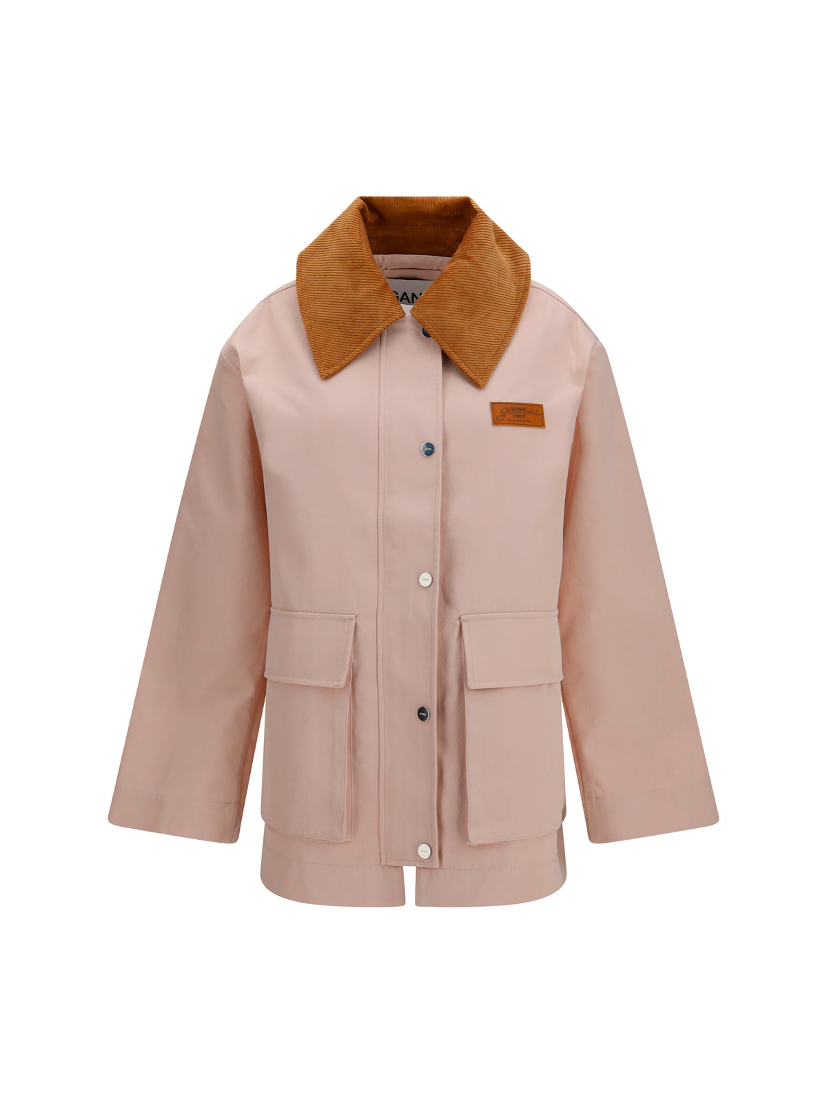 Ganni Twill Jacket with suede details - Primrose Pink