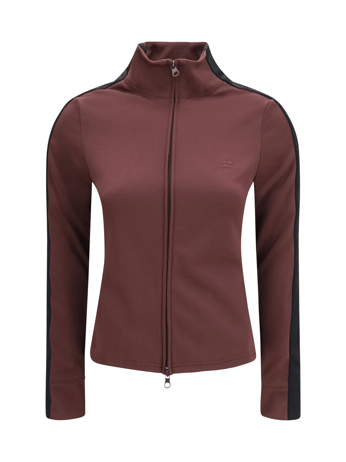 Courrèges Two-tone high neck Sweatshirt - Burnt Red/Black