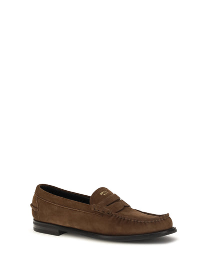 Prada Suede Loafers - Cacao